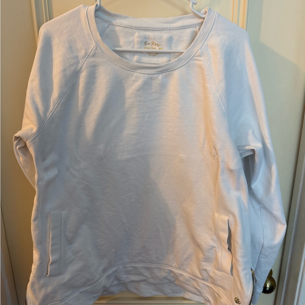 EUC Lilly Pulitzer Beachcomber pullover White XL - Picture 5 of 10